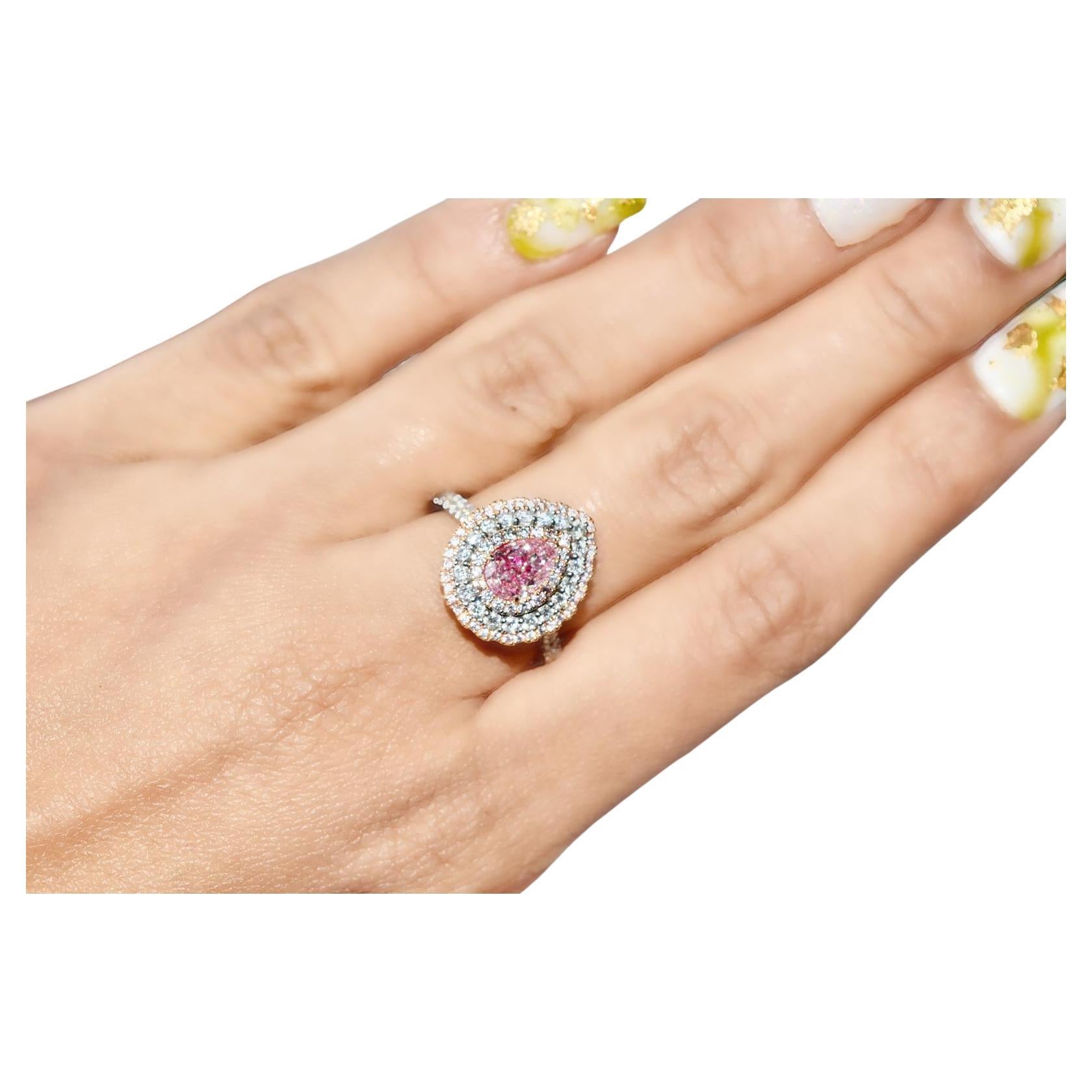 1.00 Carat Light Pinkish Brown Diamond Ring I1 Clarity GIA Certified For Sale