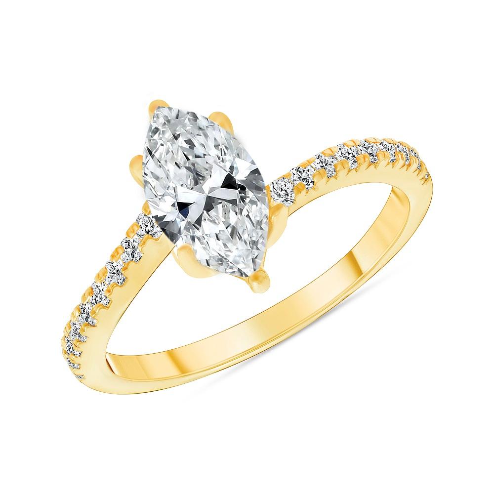 For Sale:  1.00 Carat Marquise Cut Diamond Engagement Ring, '0.75 Carat Center Diamond' 2