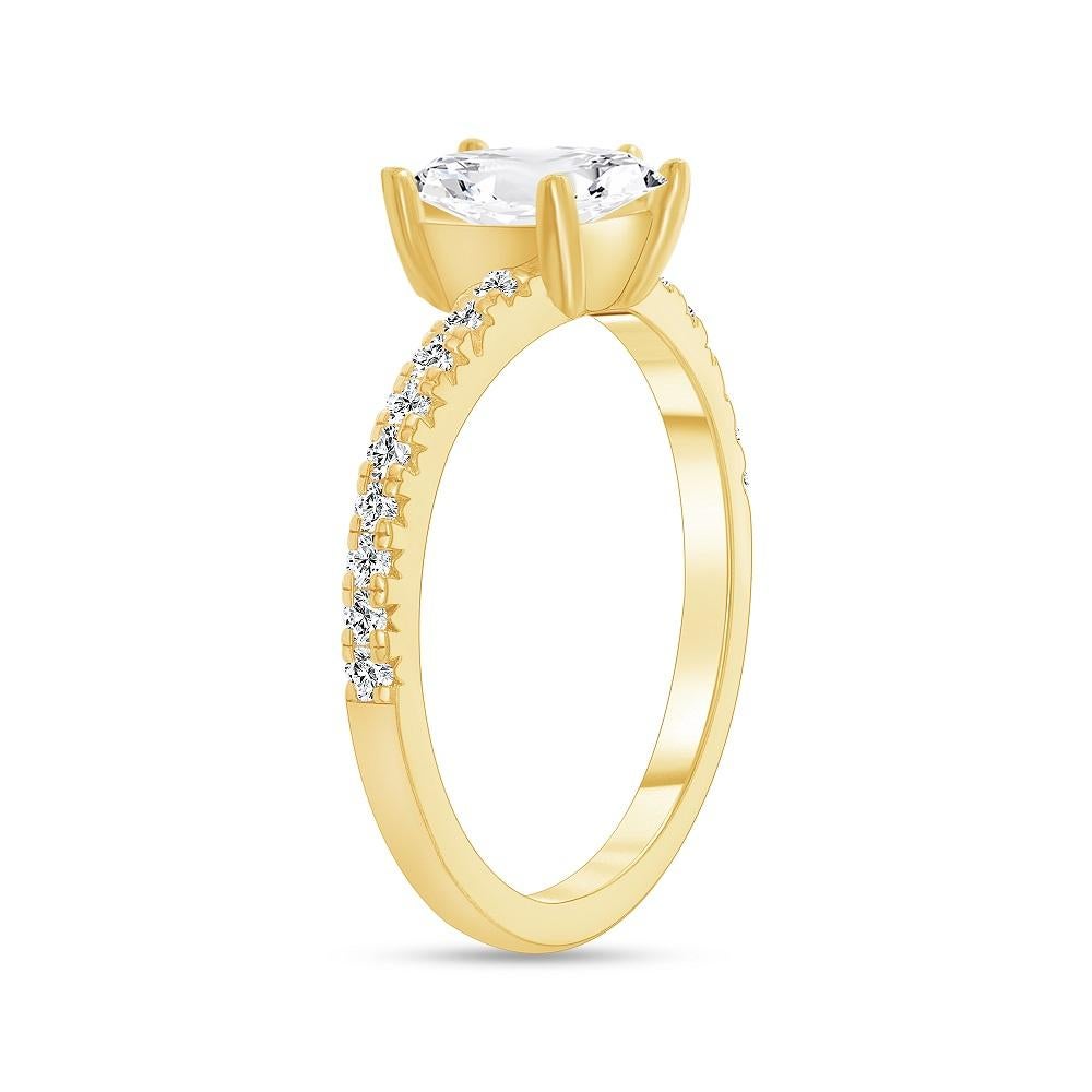 For Sale:  1.00 Carat Marquise Cut Diamond Engagement Ring, '0.75 Carat Center Diamond' 4