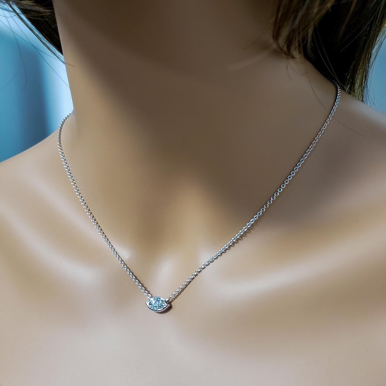 1.00 Carat Marquise Cut Diamond Solitaire Pendant Necklace For Sale at