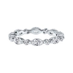 Mark Broumand 1.00 Carat Marquise Cut Diamond Eternity Band in 18 Karat ...