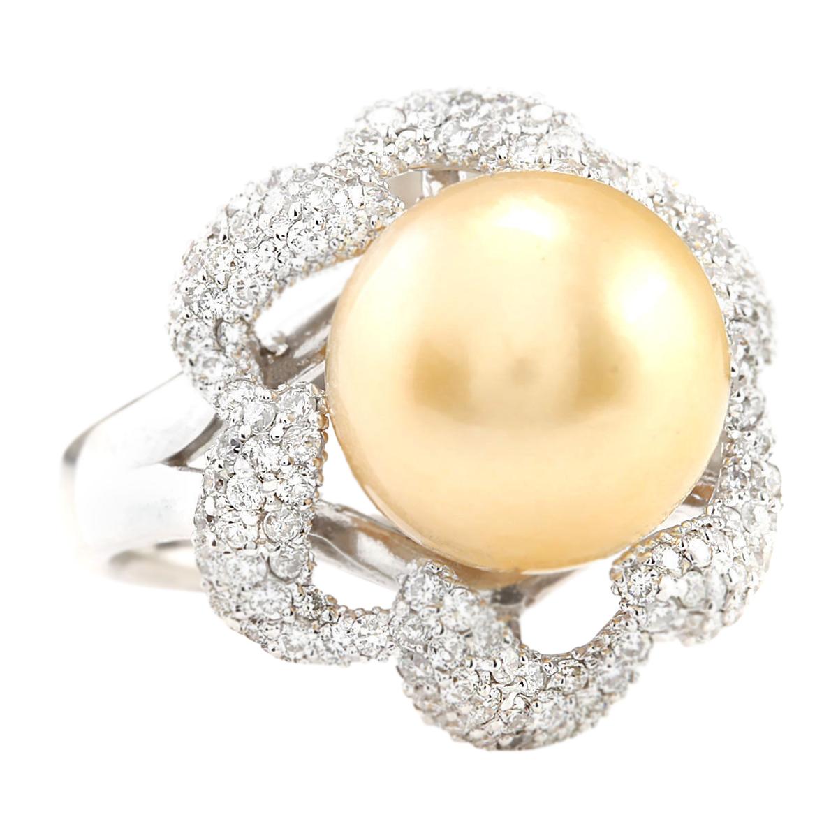 1.00 Carat Natural South Sea Pearl 14 Karat White Gold Diamond Ring
Stamped: 14K White Gold
Total Ring Weight: 8.0 Grams
Total Natural South Sea Pearl Weight is N/A (Measures: 12.00 mm)
Color: Gold
Diamond Weight: Total Natural Diamond Weight is