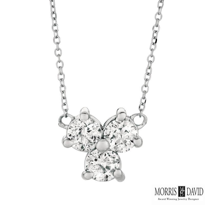 100% Natural Diamonds, Not Enhanced in any way Round Cut Diamond Necklace  
1.00CT
G-H 
SI  
3/8 inch in height, 3/8 inch in width
14K White Gold,    Prong Style,    2.8 grams
3 Diamonds

N5285-1W
ALL OUR ITEMS ARE AVAILABLE TO BE ORDERED IN 14K