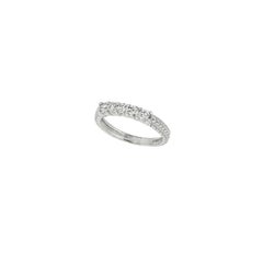 1.00 Carat Natural 5 Stone Diamond Ring Band 14K White Gold