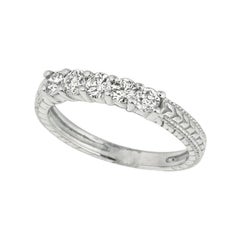 Anillo de diamantes de 5 piedras naturales de 1,00 quilates en oro blanco de 14 quilates