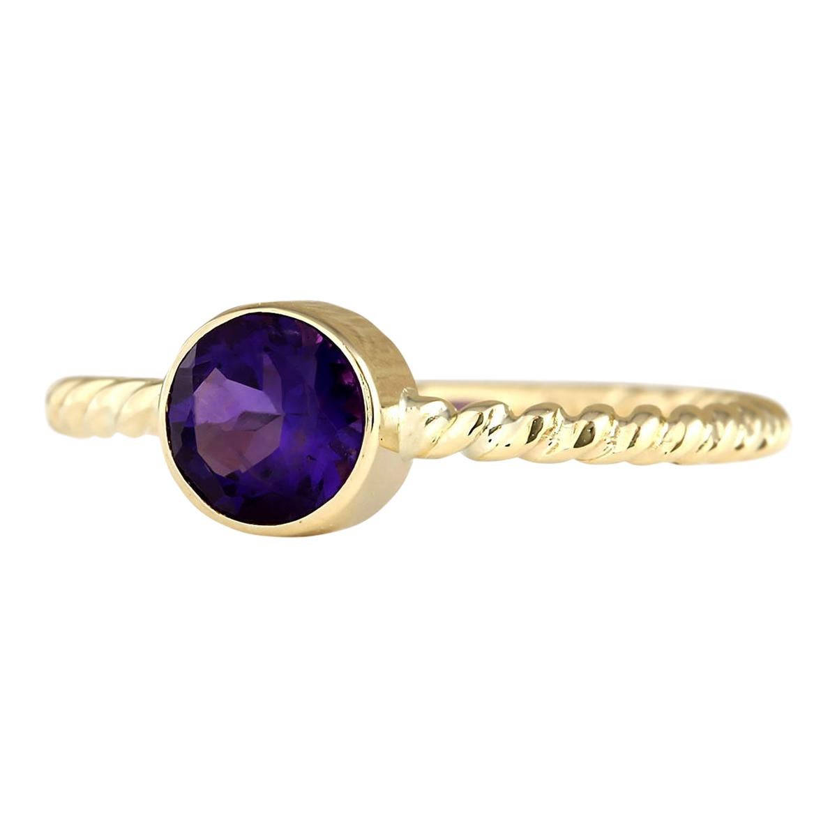 Stamped: 14K Yellow Gold
Total Ring Weight: 2.2 Grams
The total Natural Amethyst Weight is 1.00 Carat
Color: Purple
Face Measures: 6.00x6.00 mm
Sku: [703217W]
