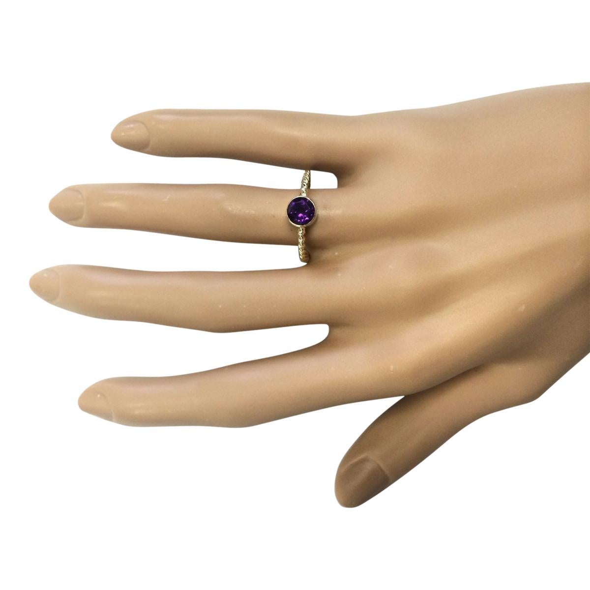 Natural Amethyst Ring In 14 Karat Yellow Gold  In New Condition For Sale In Los Angeles, CA