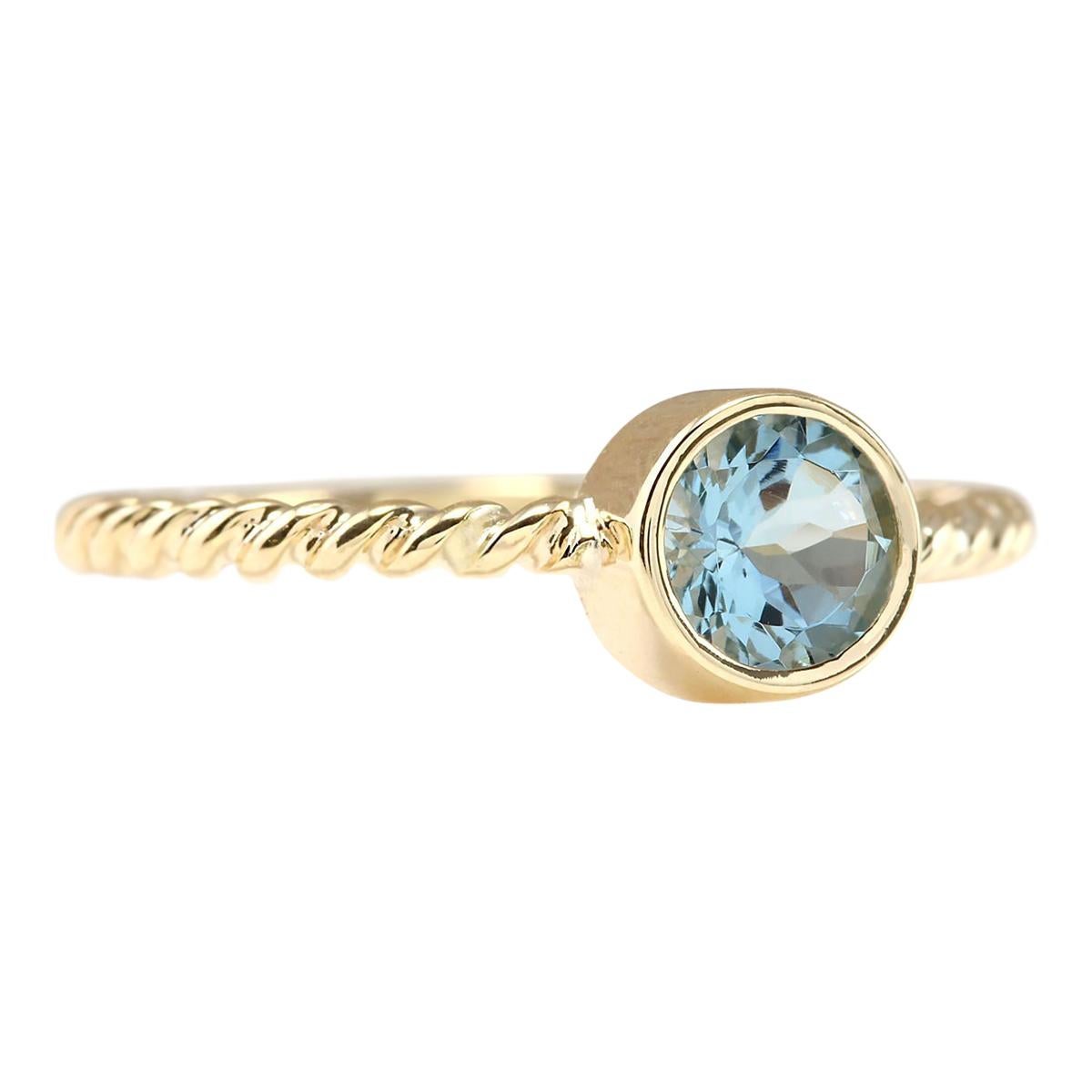 Stamped: 14K Yellow Gold
Total Ring Weight: 2.2 Grams
Total Natural Aquamarine Weight is 1.00 Carat
Color: Blue
Face Measures: 6.00x6.00 mm
Sku: [703219W]