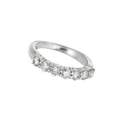 1.00 Carat Natural Diamond 7-Stone Ring G SI 14 Karat White Gold