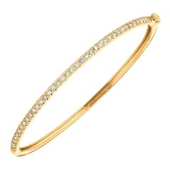 1,00 Karat natürlicher Diamant Armreif Armband G SI 14K Gelbgold