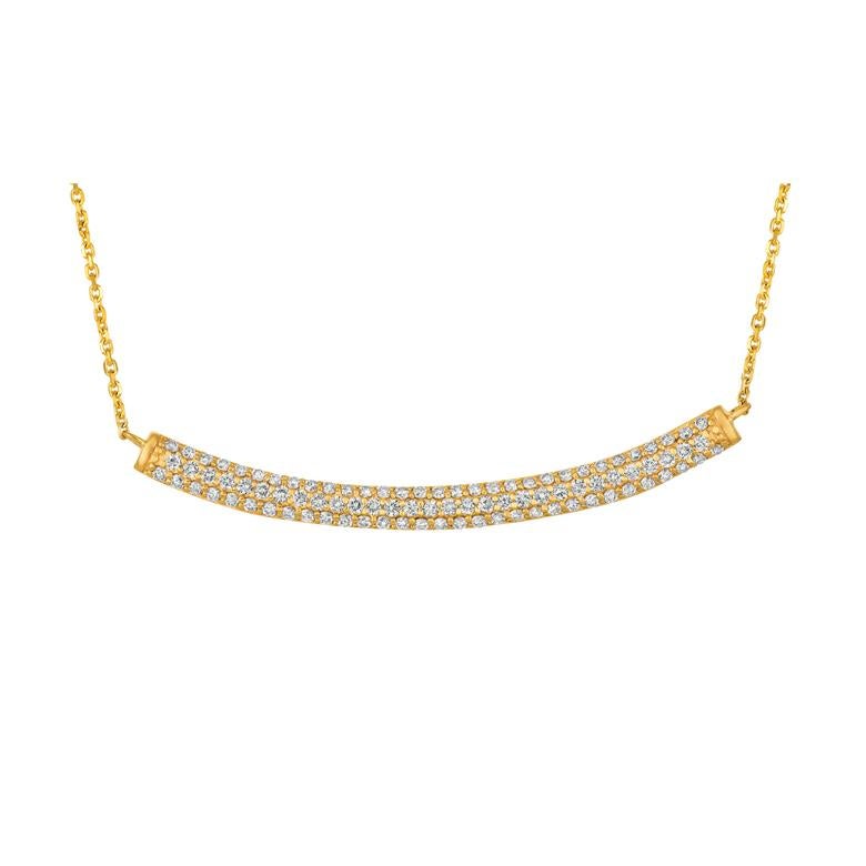 1,00 Karat natürlicher Diamant Bar Halskette 14 Karat Weißgold G SI Kette (Zeitgenössisch) im Angebot