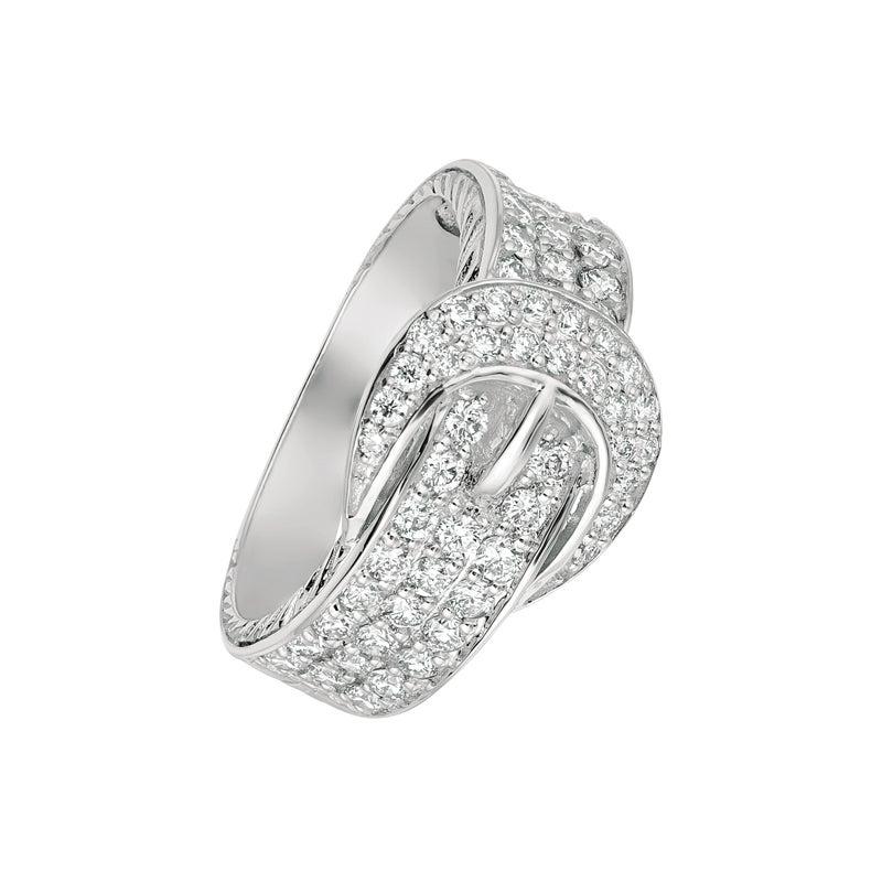 For Sale:  1.00 Carat Natural Diamond Belt Ring G SI 14 Karat White Gold 2