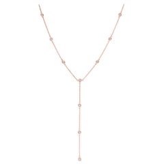 1.00 Carat Natural Diamond Bezel Necklace 14 Karat Rose Gold