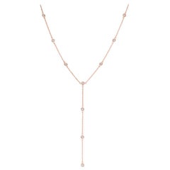 1.00 Carat Natural Diamond Bezel Necklace 14 Karat Rose Gold