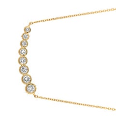 1,00 Karat natürlicher Diamant Lünette Halskette Anhänger 14 Karat Gold G SI Kette