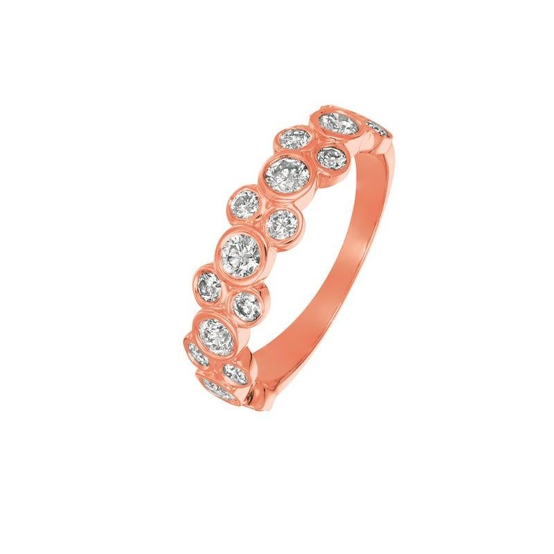 Im Angebot: 1,00 Karat natürlicher Diamant Lünette Ring G SI 14 Karat Roségold () 4