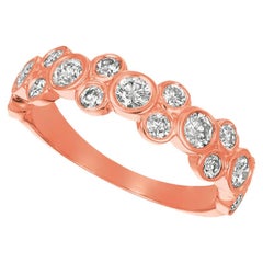 1,00 Quilate Anillo Bisel Diamante Natural G SI Oro Rosa 14 Kilates
