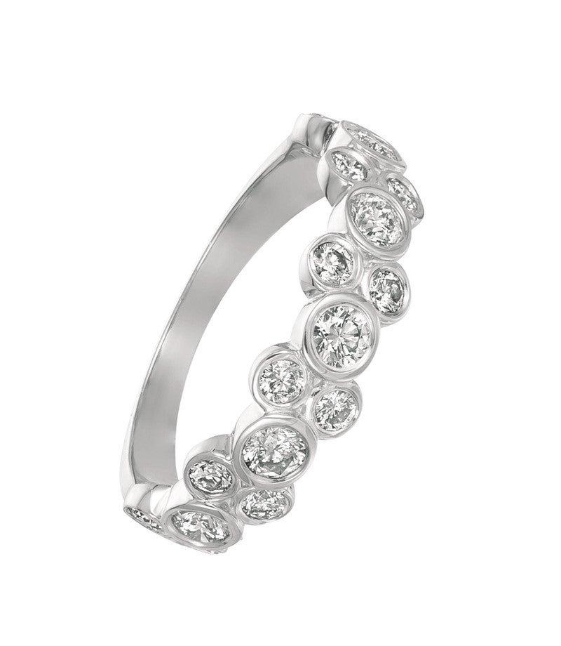 For Sale:  1.00 Carat Natural Diamond Bezel Ring G SI 14 Karat White Gold 2