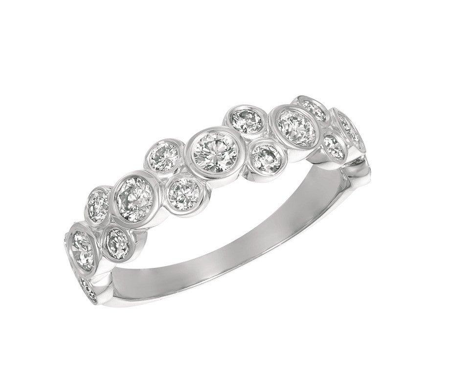 For Sale:  1.00 Carat Natural Diamond Bezel Ring G SI 14 Karat White Gold 4
