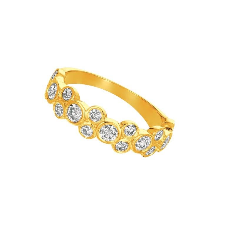 For Sale:  1.00 Carat Natural Diamond Bezel Ring G SI 14 Karat Yellow Gold 2