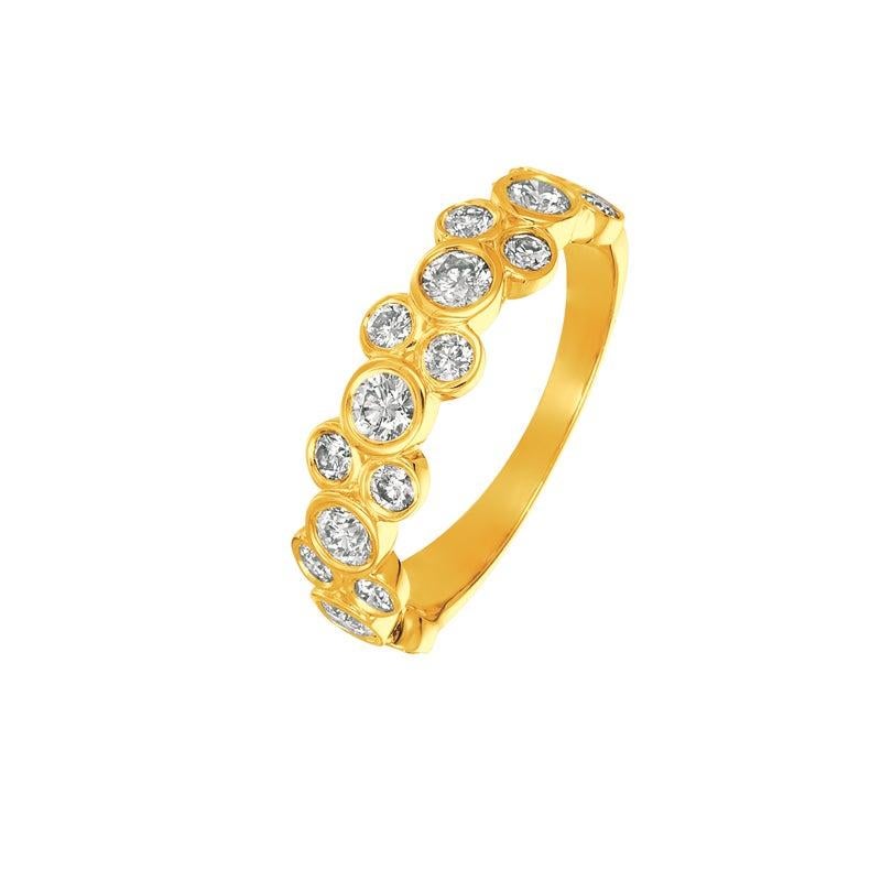 For Sale:  1.00 Carat Natural Diamond Bezel Ring G SI 14 Karat Yellow Gold 3