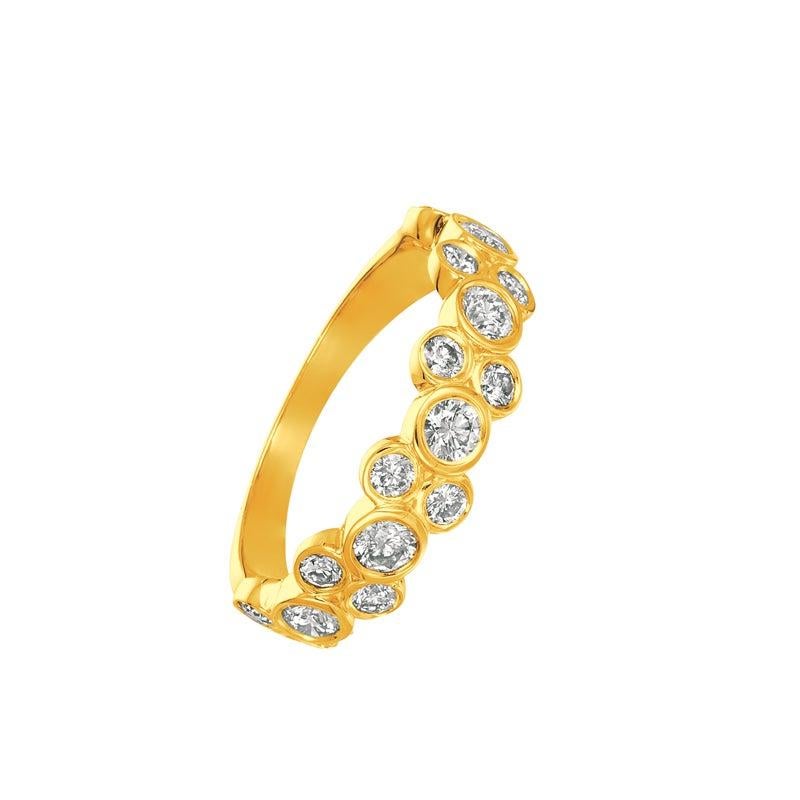 For Sale:  1.00 Carat Natural Diamond Bezel Ring G SI 14 Karat Yellow Gold 4