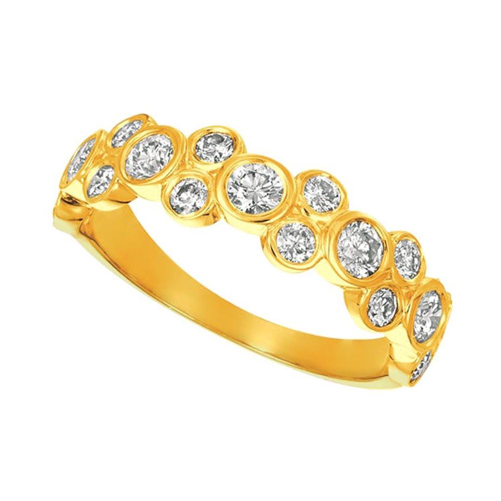 1.00 Carat Natural Diamond Bezel Ring G SI 14 Karat Yellow Gold