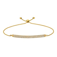 Bracciale Bolo con diamanti naturali da 1,00 carati G SI Oro rosa 14 carati regolabile