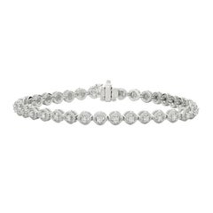 1.00 Carat Natural Diamond Bracelet G SI 14K White Gold