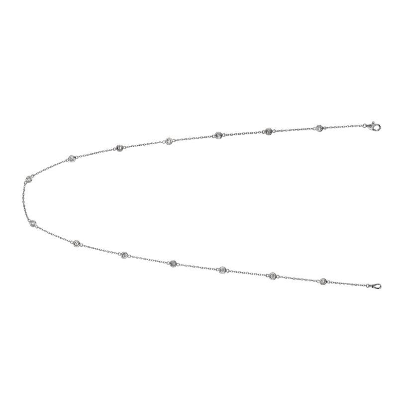 1.00 Carat Diamond by the Yard Necklace G SI 14K White Gold 14 stones 18 inches

100% Natural Diamonds, Not Enhanced in any way Round Cut Diamond by the Yard Necklace
1.00CT
G-H
SI
14K White Gold, Bezel style
18 inches in length
14 stones, 7