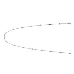 Collier au mètre en or blanc 14 carats avec 14 pierres et diamants naturels de 1,00 carat G SI