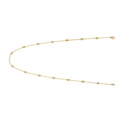 Collier au mètre en or jaune 14 carats avec 14 pierres et diamants naturels de 1,00 carat G SI