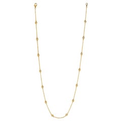 1.00 Carat Natural Diamond by the Yard Necklace G SI 14K Yellow Gold 14 Stones 1