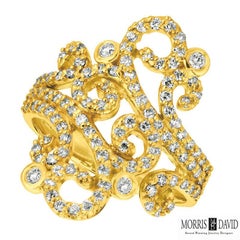 1.00 Carat Natural Diamond Cocktail Ring G SI 14 Karat White Gold