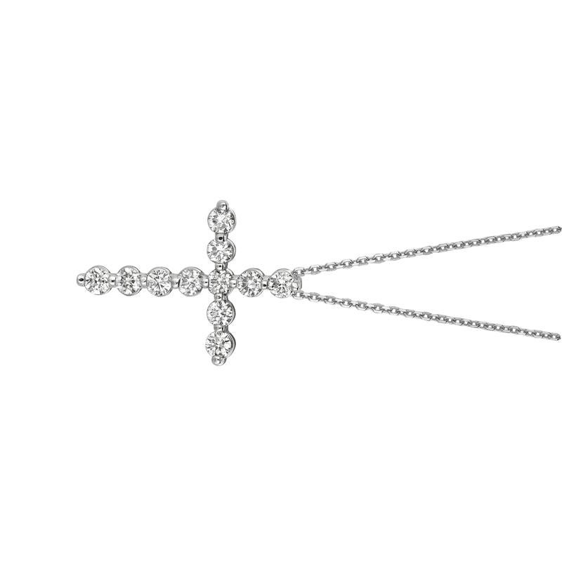 1.00 Carat Natural Diamond Cross Necklace 14K White Gold G SI 18 inches chain

100% Natural Diamonds, Not Enhanced in any way Round Cut Diamond Necklace
1.01CT
G-H
SI
14K White Gold Prong style 3.4 gram
1 inches in height, 3/4 inches in width
11