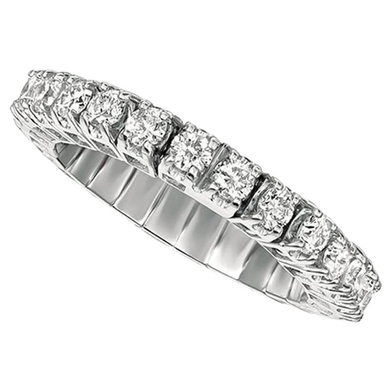 En vente :  Anneau d'éternité extensible en or blanc 14 carats avec diamants naturels de 1,00 carat GSI