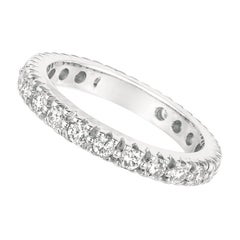 1.00 Carat Natural Diamond Eternity Ring Band G SI 14 Karat White Gold