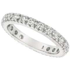 1,00 Karat natürlicher Diamant Eternity Ring Band G SI 14 Karat Weißgold