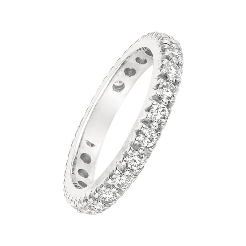 For Sale:  1.00 Carat Natural Diamond Eternity Ring Band G SI 14 Karat White Gold