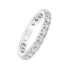 1.00 Carat Natural Diamond Eternity Ring Band G SI 14 Karat White Gold