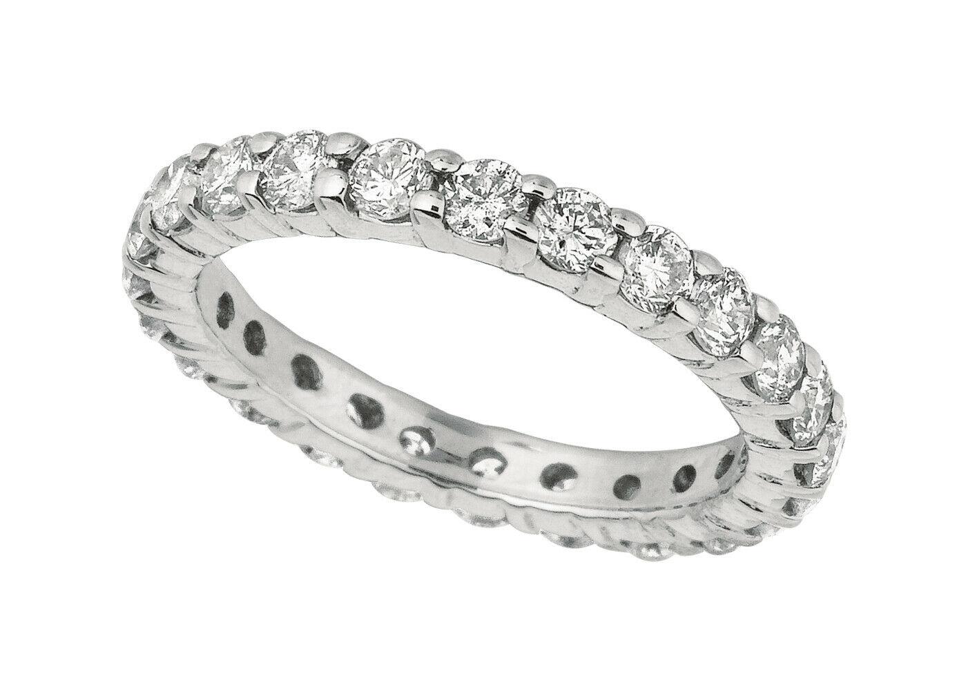 For Sale:  1.00 Carat Natural Diamond Eternity Ring Band G SI 14K White Gold 2