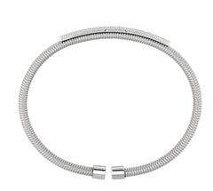 1.00 Carat Natural Diamond Fancy Bangle Bracelet G-H SI 14 Karat White Gold