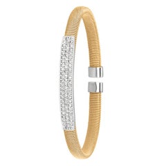 1.00 Carat Natural Diamond Fancy Bangle Bracelet G-H SI 14 Karat Yellow Gold