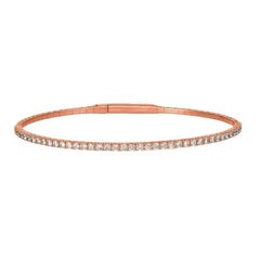 Bracciale flessibile con diamante naturale da 1,00 carati G-H SI Oro rosa 14k