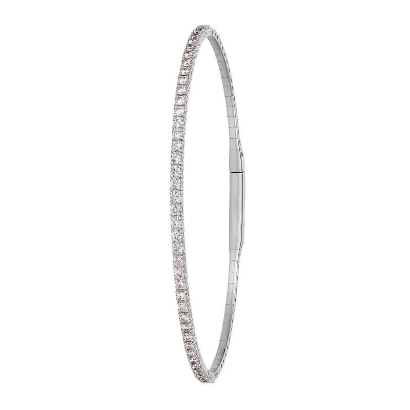 1.00 Carat Natural Diamond Flexible Half Way Round Bangle Bracelet G SI 14K White Gold 7''

100% Natural Diamonds, Not Enhanced in any way Round Cut Flexible Diamond Tennis Bracelet
1.00CT
G-H
SI
14K White Gold, 5 gram, prong
7 inches in length
2.5