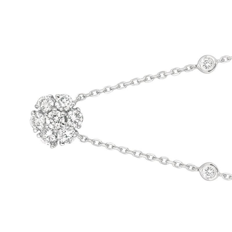 
Colgante flor y bisel de diamantes naturales de 1,00 quilates Oro blanco de 14 quilates G SI Cadena de 18 pulgadas
  

    Diamantes 100% naturales, no mejorados de ninguna manera Collar de diamantes talla redonda  con diamantes en el bisel 
   