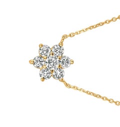 1,00 carati di diamante naturale Collana a fiore in oro giallo 14 carati G SI