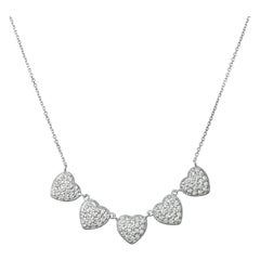 Collana con cuore di diamanti naturali da 1,00 carati G SI in oro bianco 14 carati