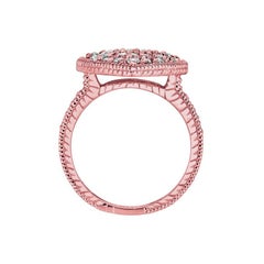 1.00 Carat Natural Diamond Heart Ring Band G SI 14 Karat Rose Gold