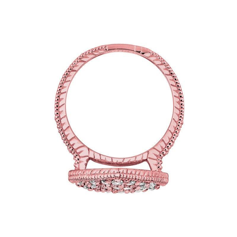 En venta: 1,00 Quilate Anillo Corazón Diamante Natural Banda G SI Oro Rosa 14 Kilates  4